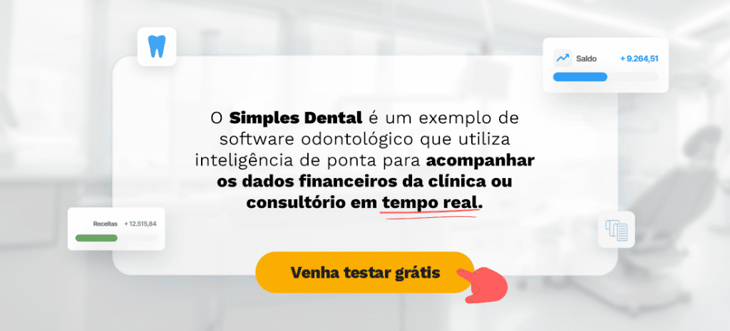 Texto sobre a importância da digitalização na promoção de práticas ecológicas conscientes na odontologia, em fundo azul claro com bolhas e papel rasgado.